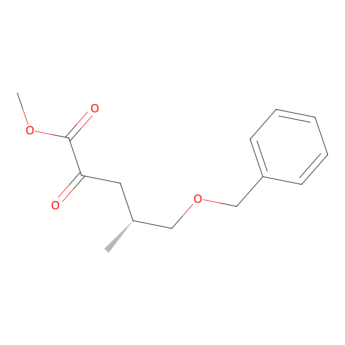 Methyl (R)-5-benzyloxy-4-methyl-2-oxo-pentanoate molecular structure, CAS 1245644-03-4