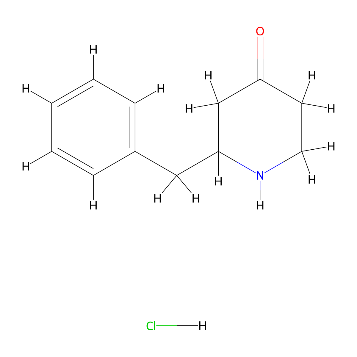 2-Benzylpiperidin-4-one hydrochloride molecular structure, CAS 1245644-12-5