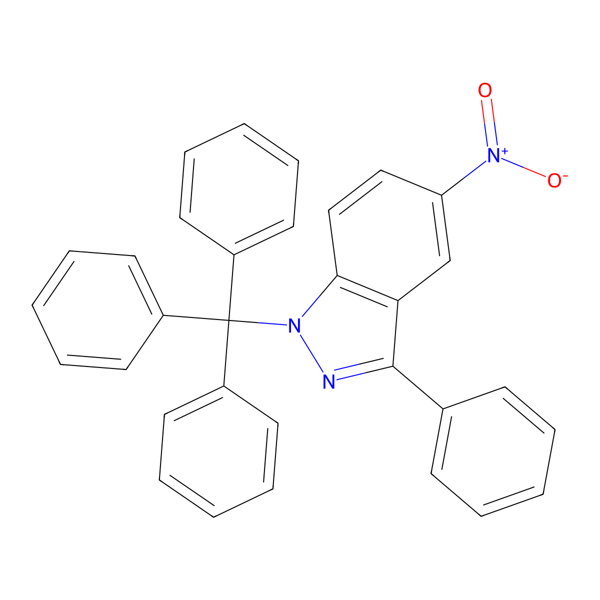 5-nitro-3-phenyl-1-trityl-1H-indazole molecular structure, CAS 1245644-15-8