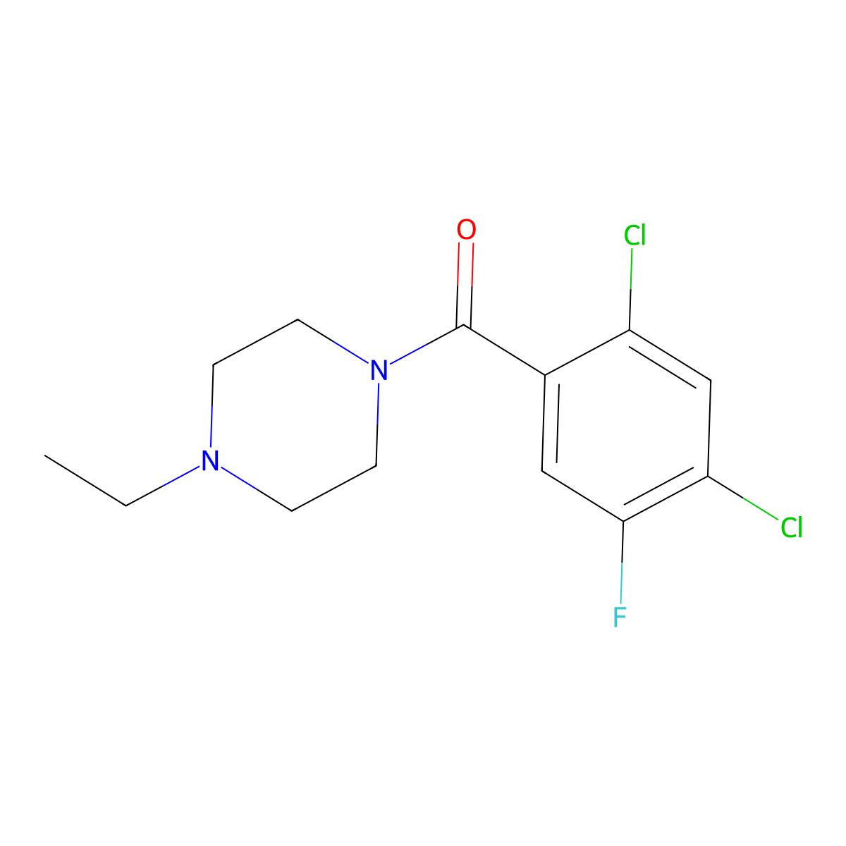 (2,4-Dichloro-5-fluorophenyl)-(4-ethylpiperazin-1-yl)methanone molecular structure, CAS 1245644-25-0