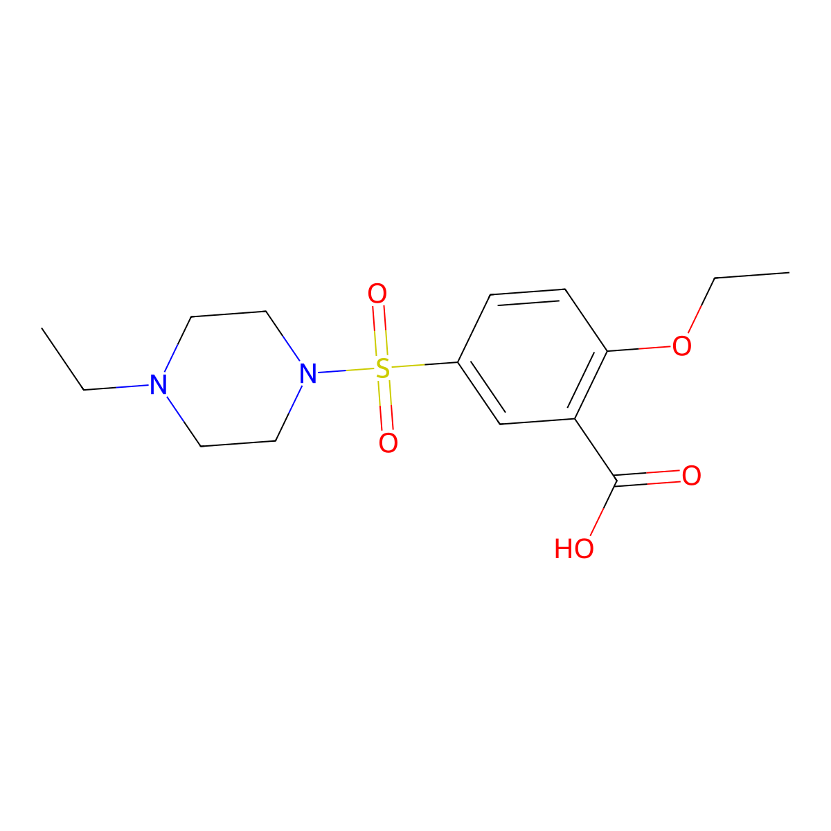 2-Ethoxy-5-((4-ethylpiperazin-1-yl)sulfonyl)benzoic acid molecular structure, CAS 1245644-35-2