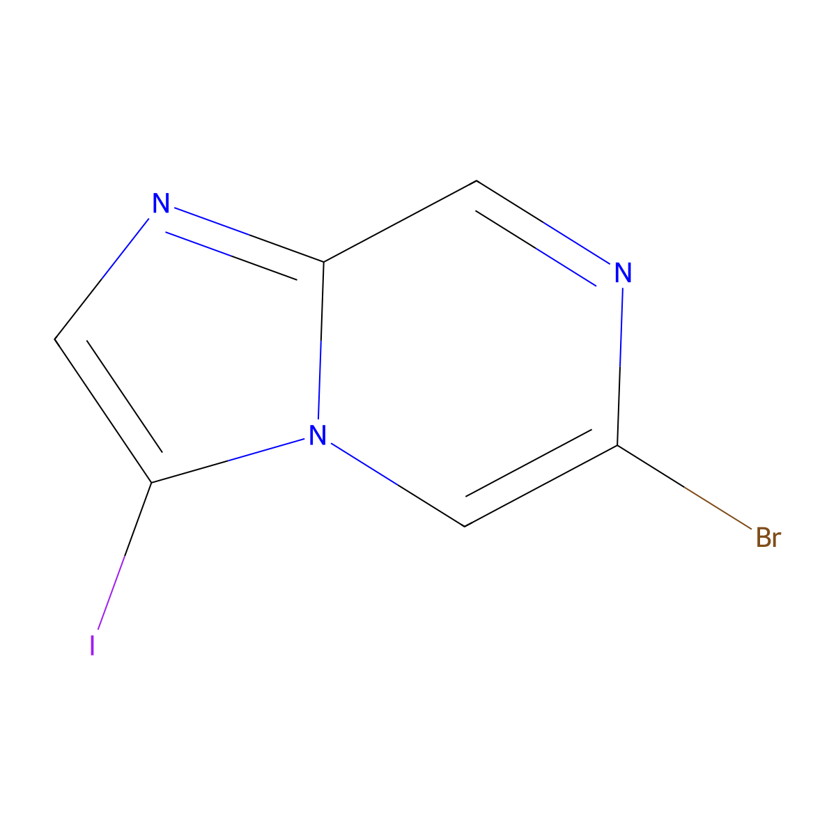 6-Bromo-3-iodoimidazo[1,2-a]pyrazine molecular structure, CAS 1245644-42-1
