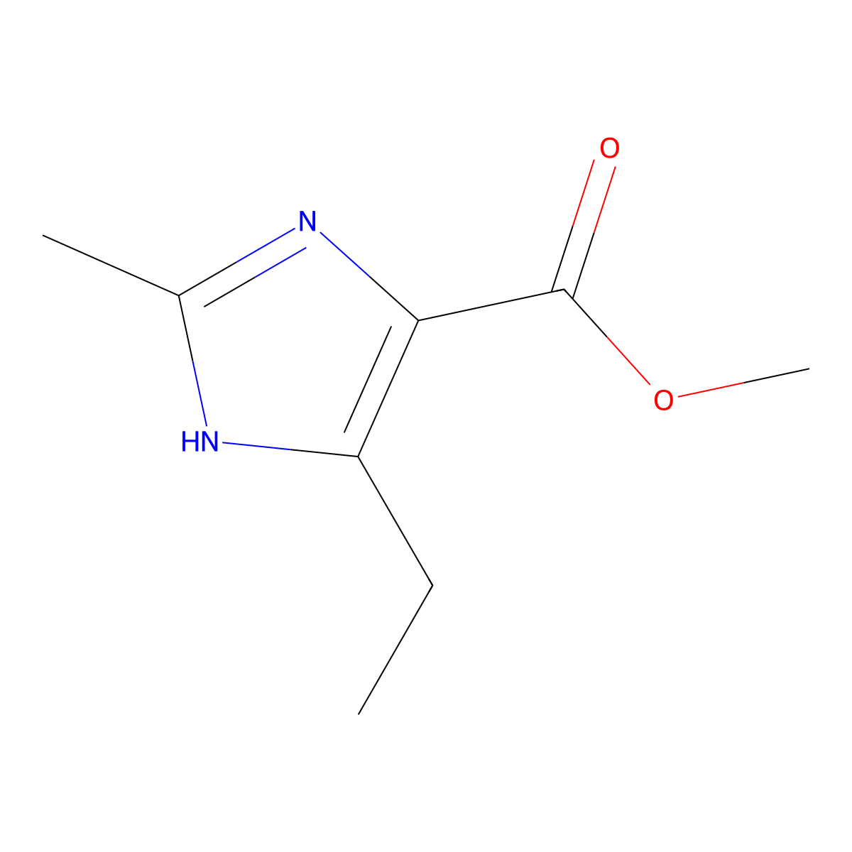 methyl 4-ethyl-2-methyl-1H-imidazole-5-carboxylate molecular structure, CAS 1245644-44-3
