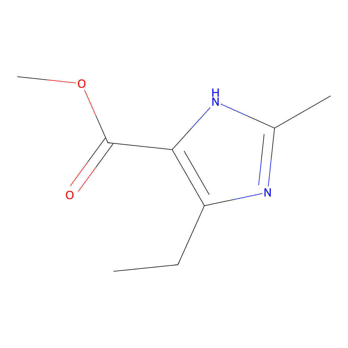 methyl 4-ethyl-2-methyl-1H-imidazole-5-carboxylate molecular structure, CAS 1245644-44-3