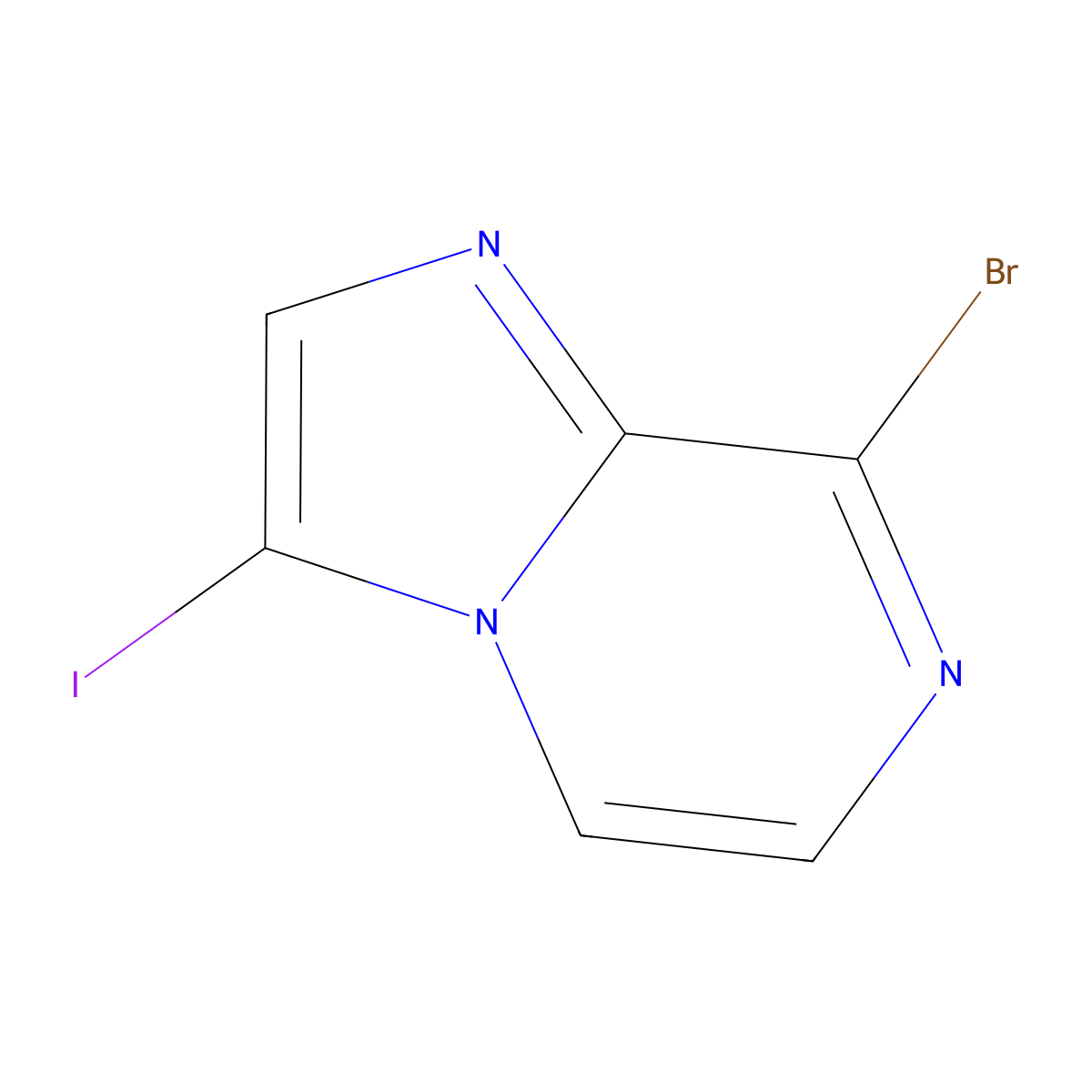 8-Bromo-3-iodoimidazo[1,2-a]pyrazine molecular structure, CAS 1245644-46-5