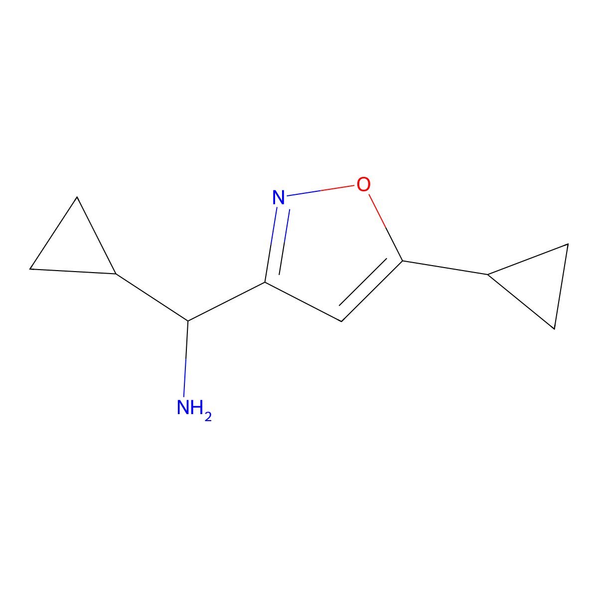 (R)-cyclopropyl(5-cyclopropylisoxazol-3-yl)methanamine molecular structure, CAS 1245644-67-0