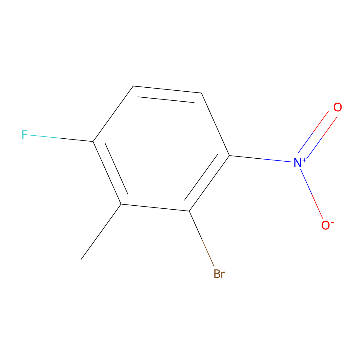 2-Bromo-4-fluoro-3-methyl-1-nitrobenzene molecular structure, CAS 1245644-86-3