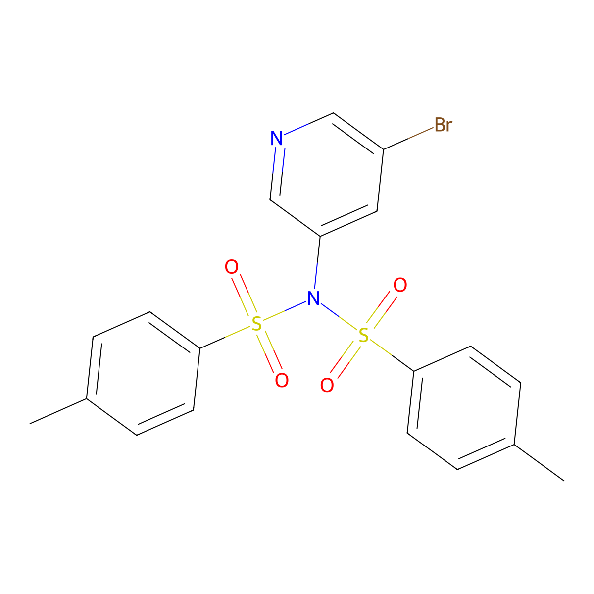 N-(5-bromopyridin-3-yl)-4-methyl-N-tosylbenzenesulfonamide molecular structure, CAS 1245644-89-6