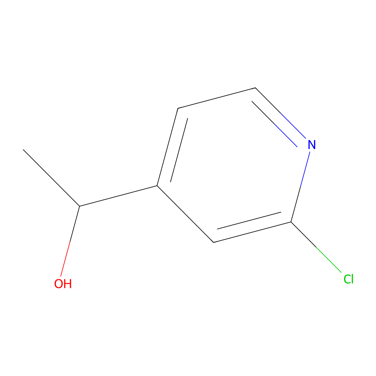 2-Chloro-alpha-methyl-4-pyridinemethanol molecular structure, CAS 1245644-98-7