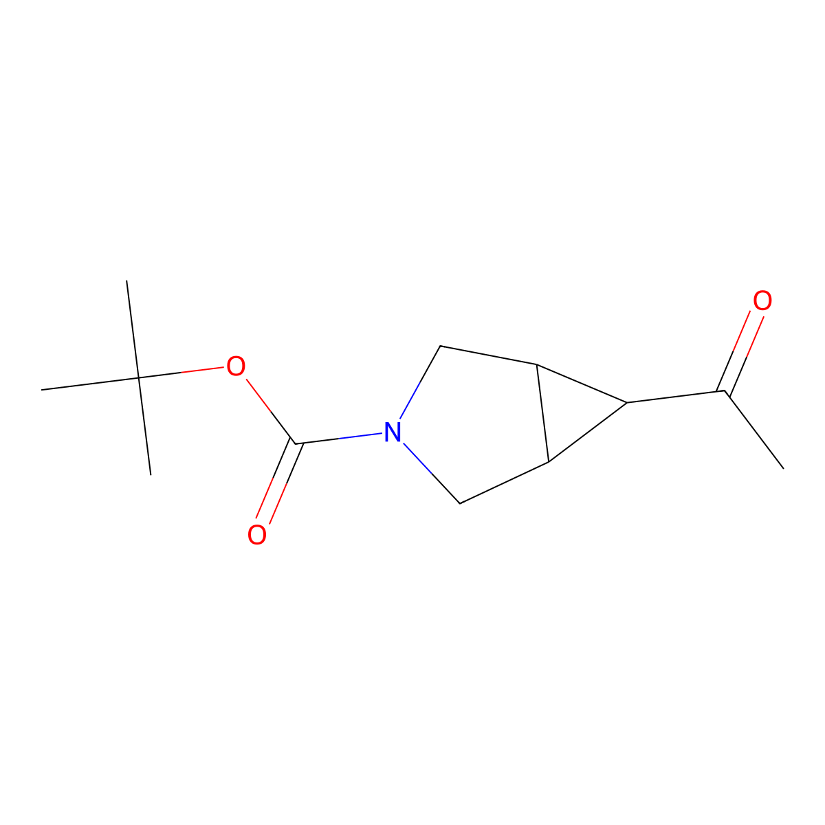 rac-tert-butyl (1R,5S,6R)-6-acetyl-3-azabicyclo[3.1.0]hexane-3-carboxylate molecular structure, CAS 1245645-37-7