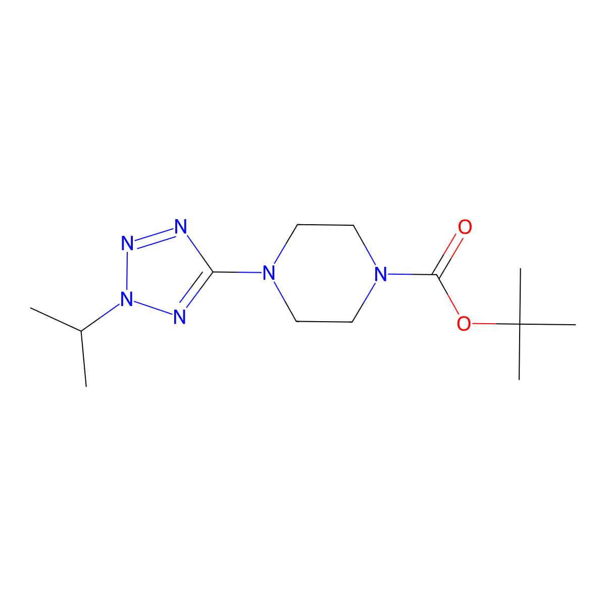 tert-Butyl 4-(2-isopropyl-2H-tetrazol-5-yl)piperazine-1-carboxylate molecular structure, CAS 1245645-41-3