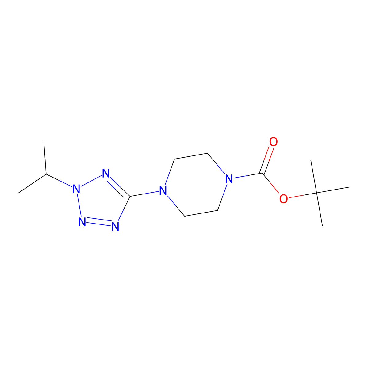 tert-Butyl 4-(2-isopropyl-2H-tetrazol-5-yl)piperazine-1-carboxylate molecular structure, CAS 1245645-41-3