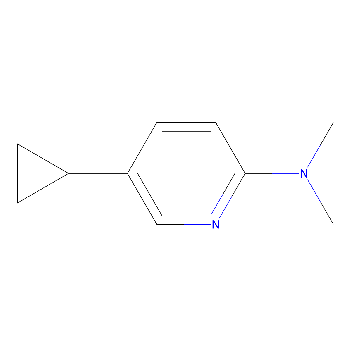 5-cyclopropyl-N,N-dimethylpyridin-2-amine molecular structure, CAS 1245645-43-5