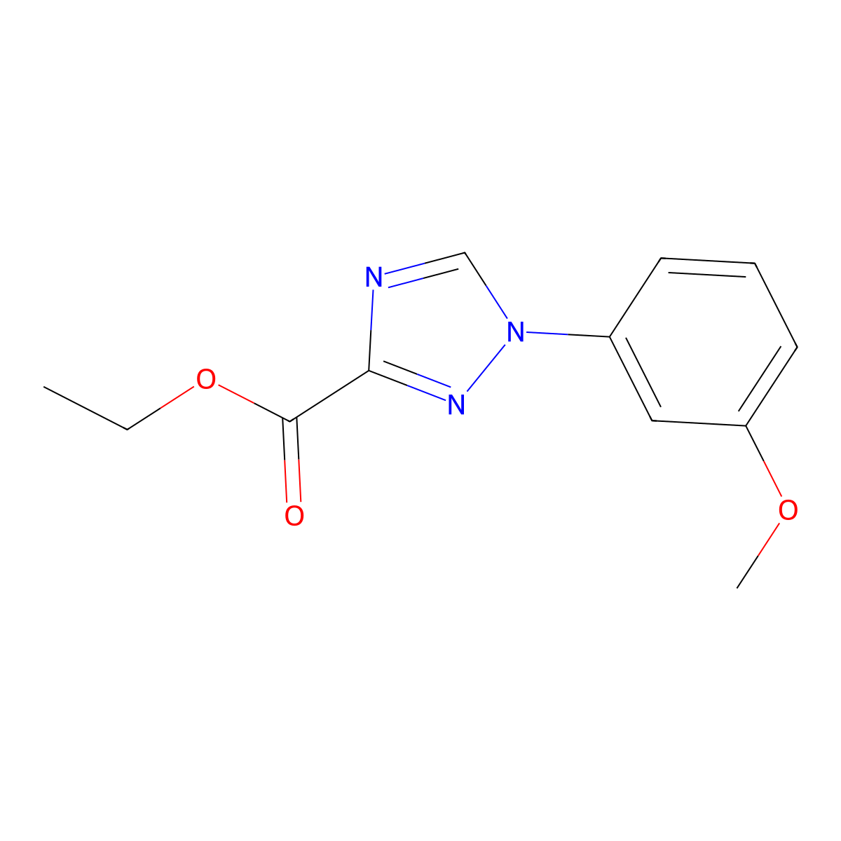 ethyl 1-(3-methoxyphenyl)-1H-1,2,4-triazole-3-carboxylate molecular structure, CAS 1245645-50-4