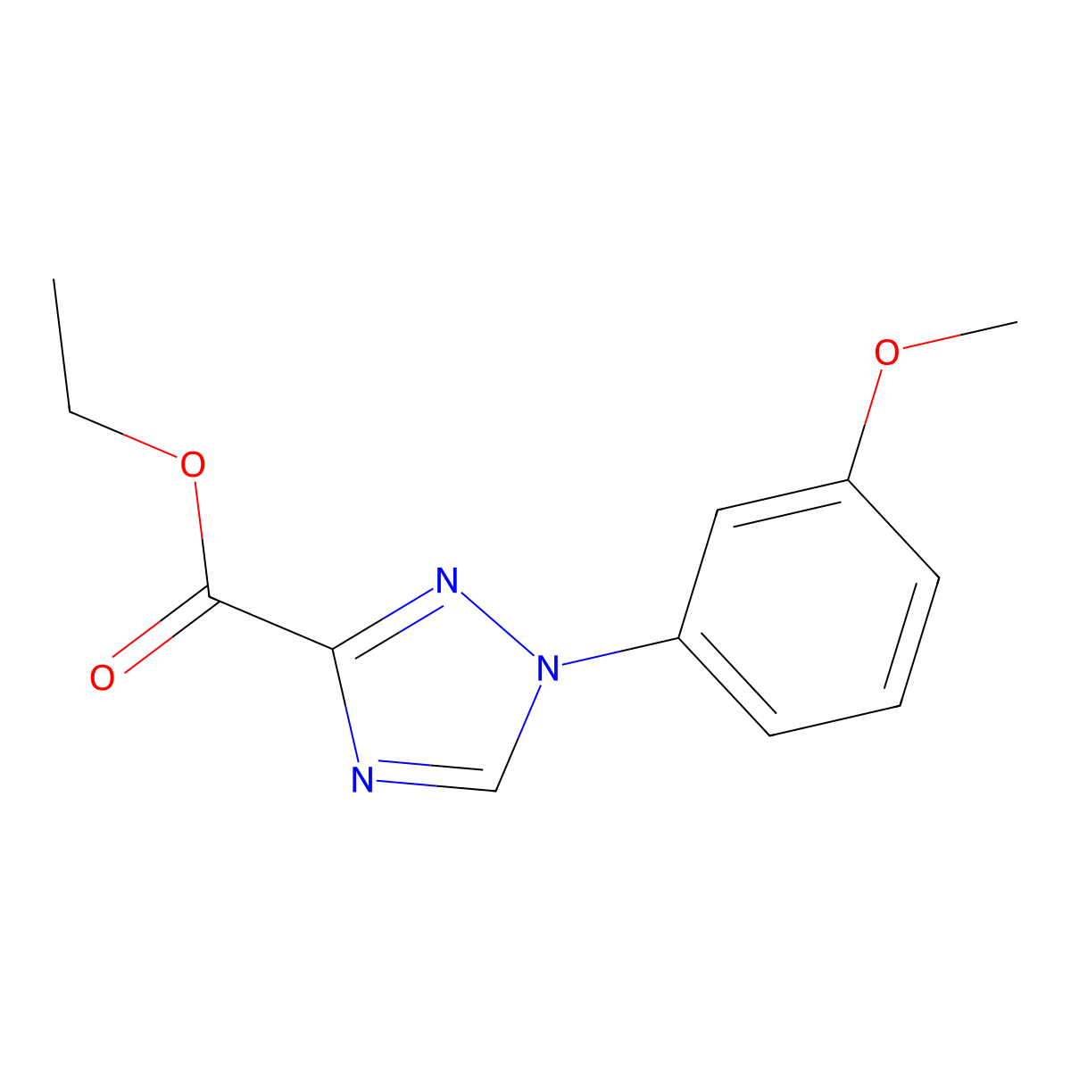 ethyl 1-(3-methoxyphenyl)-1H-1,2,4-triazole-3-carboxylate molecular structure, CAS 1245645-50-4