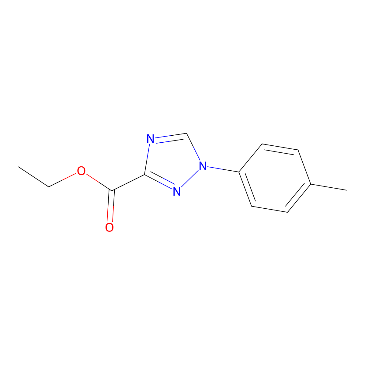 Ethyl 1-(p-tolyl)-1H-1,2,4-triazole-3-carboxylate molecular structure, CAS 1245645-54-8
