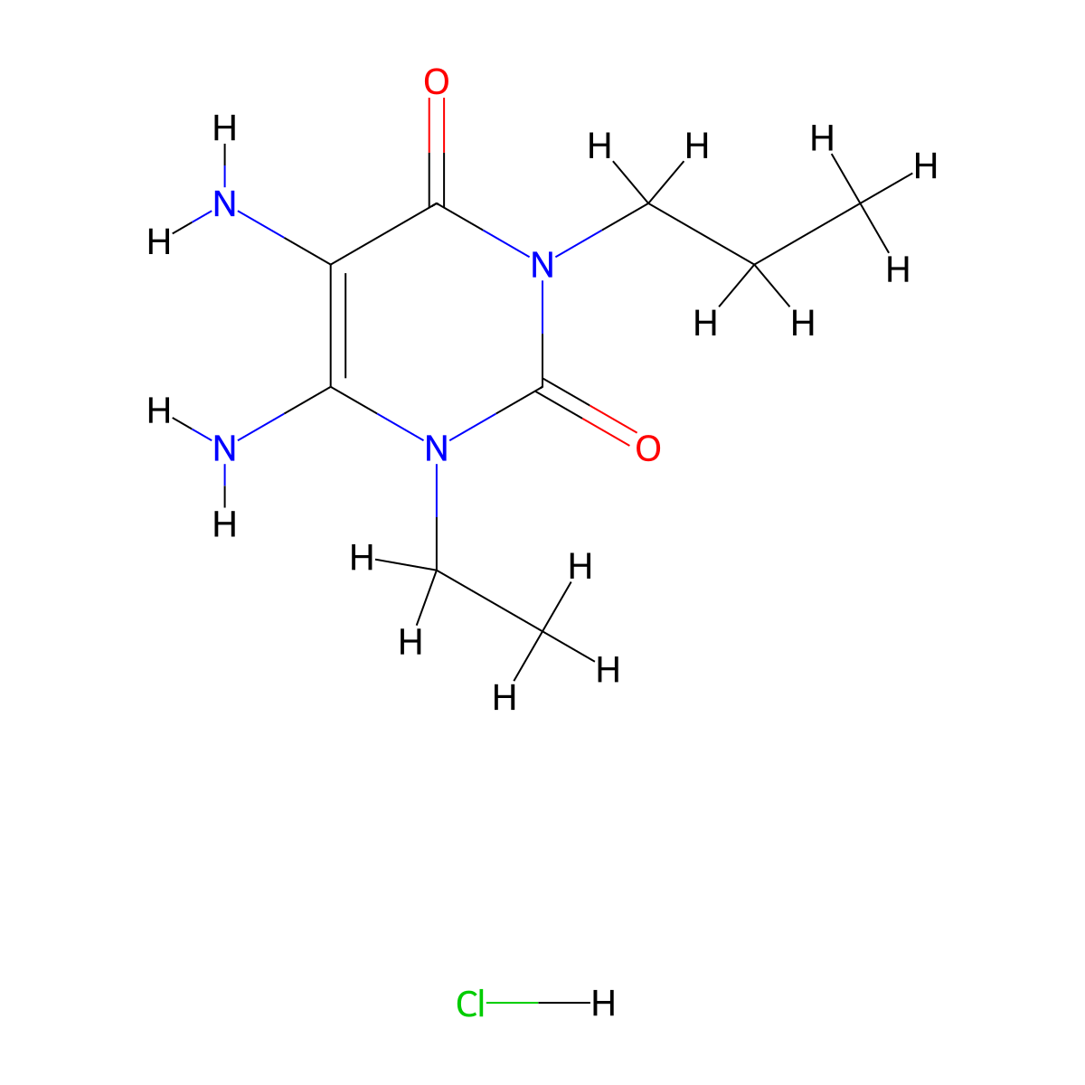 5,6-Diamino-1-ethyl-3-propylpyrimidine-2,4(1H,3H)-dione hydrochloride molecular structure, CAS 1245645-59-3