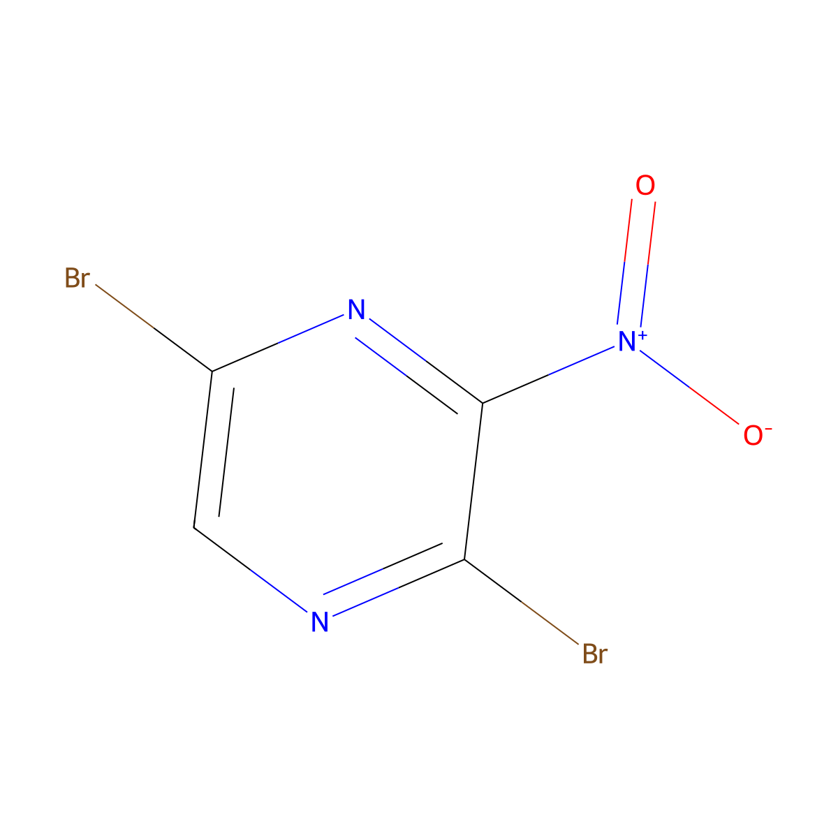2,5-Dibromo-3-nitropyrazine molecular structure, CAS 1245645-88-8