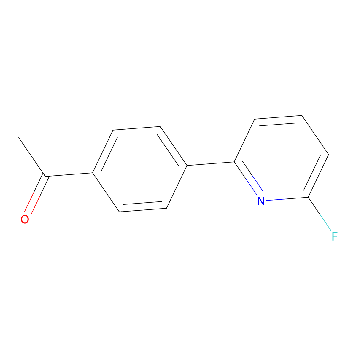 1-(4-(6-Fluoropyridin-2-yl)phenyl)ethanone molecular structure, CAS 1245645-95-7