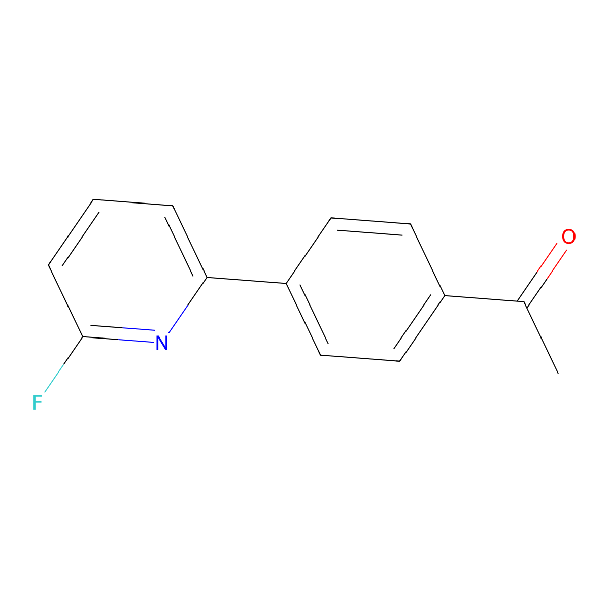 1-(4-(6-Fluoropyridin-2-yl)phenyl)ethanone molecular structure, CAS 1245645-95-7