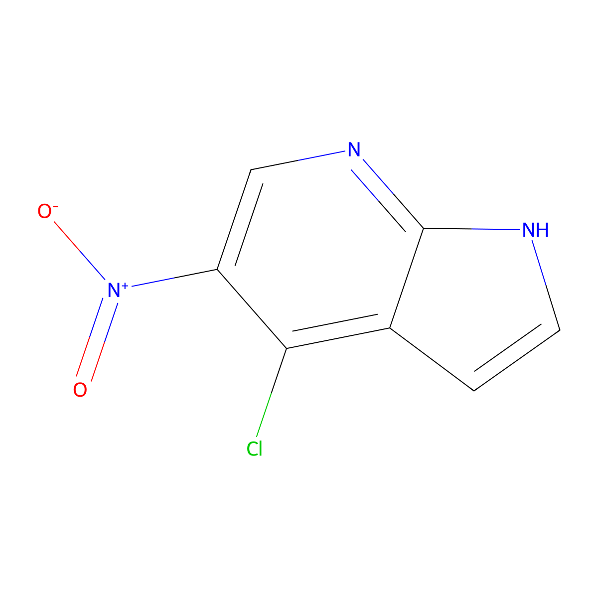 4-Chloro-5-nitro-1H-pyrrolo[2,3-b]pyridine molecular structure, CAS 1245645-97-9