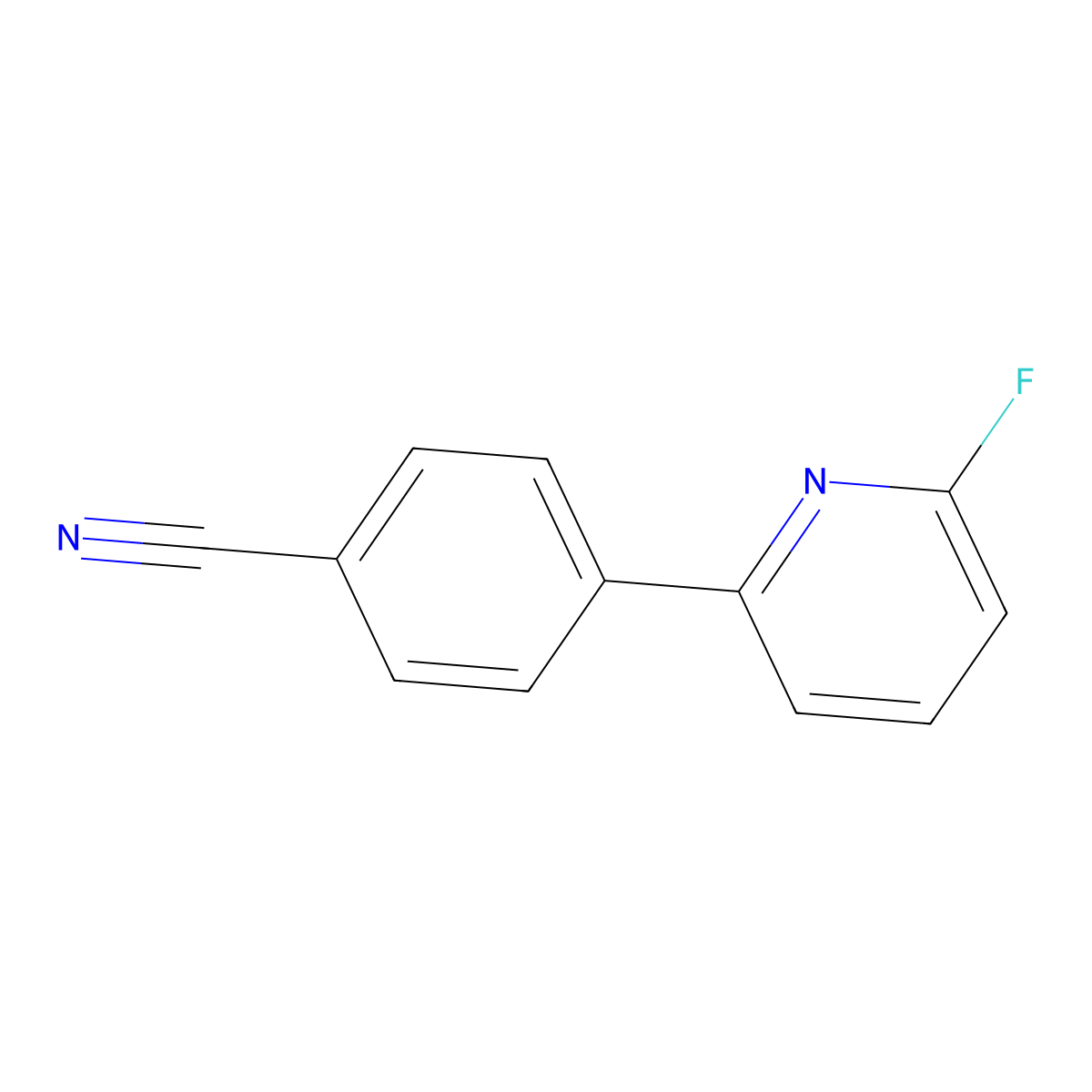 4-(6-Fluoropyridin-2-yl)benzonitrile molecular structure, CAS 1245646-03-0