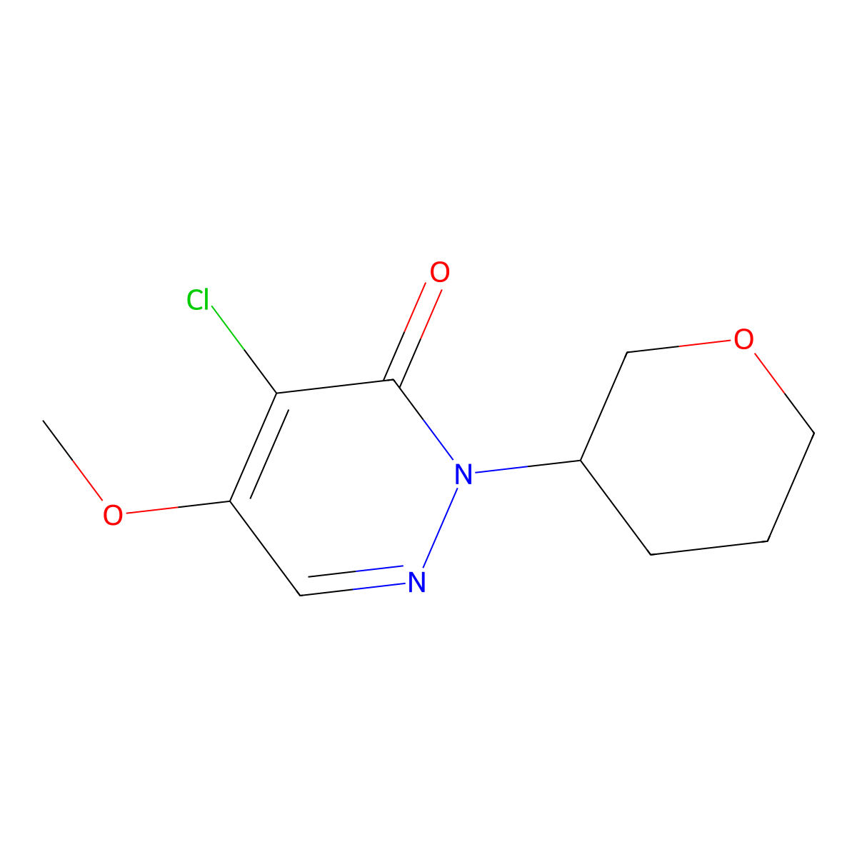 4-chloro-5-methoxy-2-(tetrahydro-2H-pyran-3-yl)pyridazin-3(2H)-one molecular structure, CAS 1245646-05-2