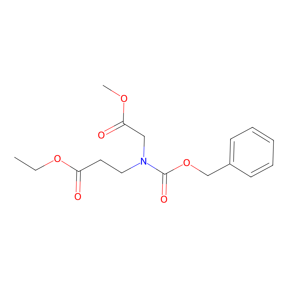 Ethyl 3-(((benzyloxy)carbonyl)(2-methoxy-2-oxoethyl)amino)propanoate molecular structure, CAS 1245646-09-6