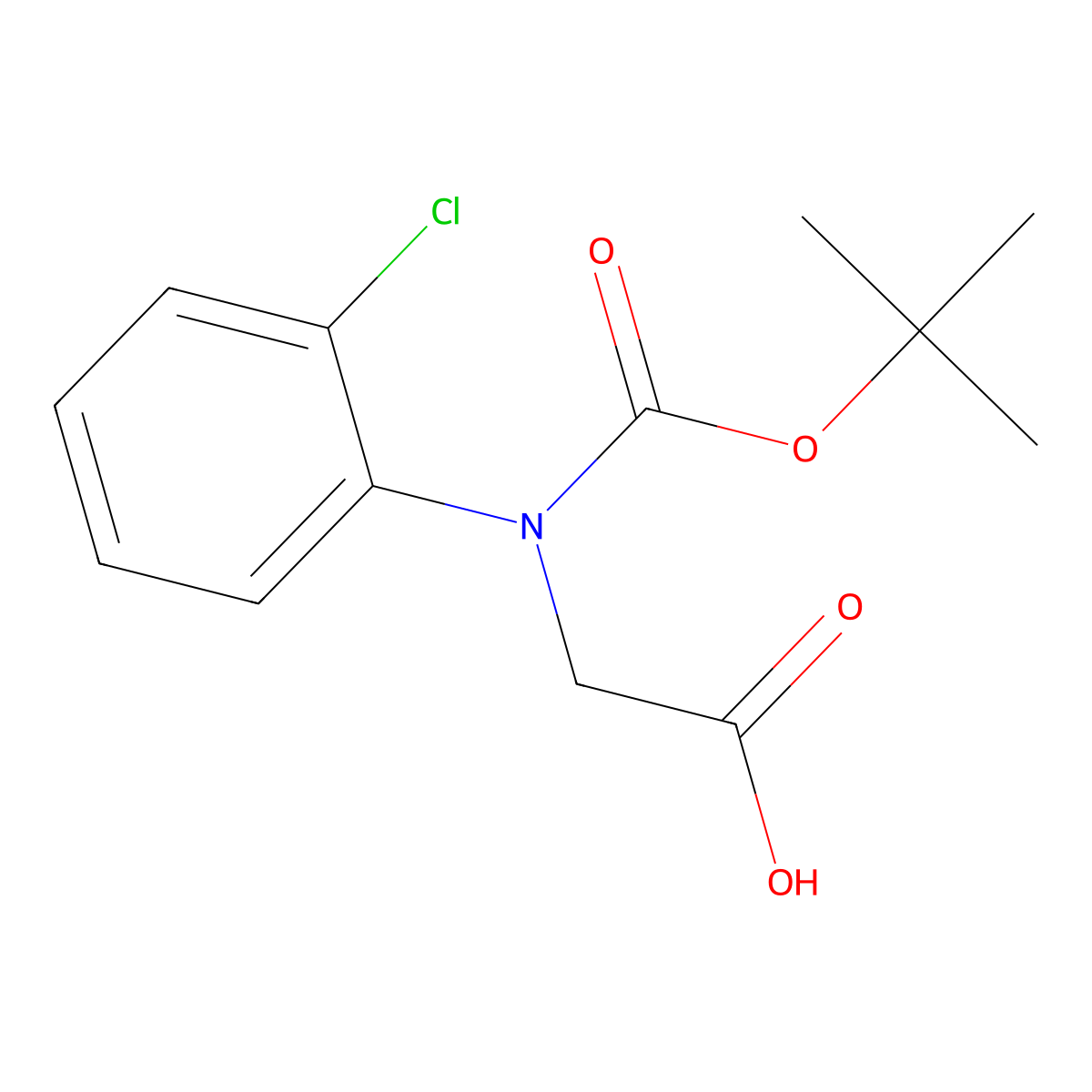 2-(Tert-butoxycarbonyl(2-chlorophenyl)amino)acetic acid molecular structure, CAS 1245646-11-0