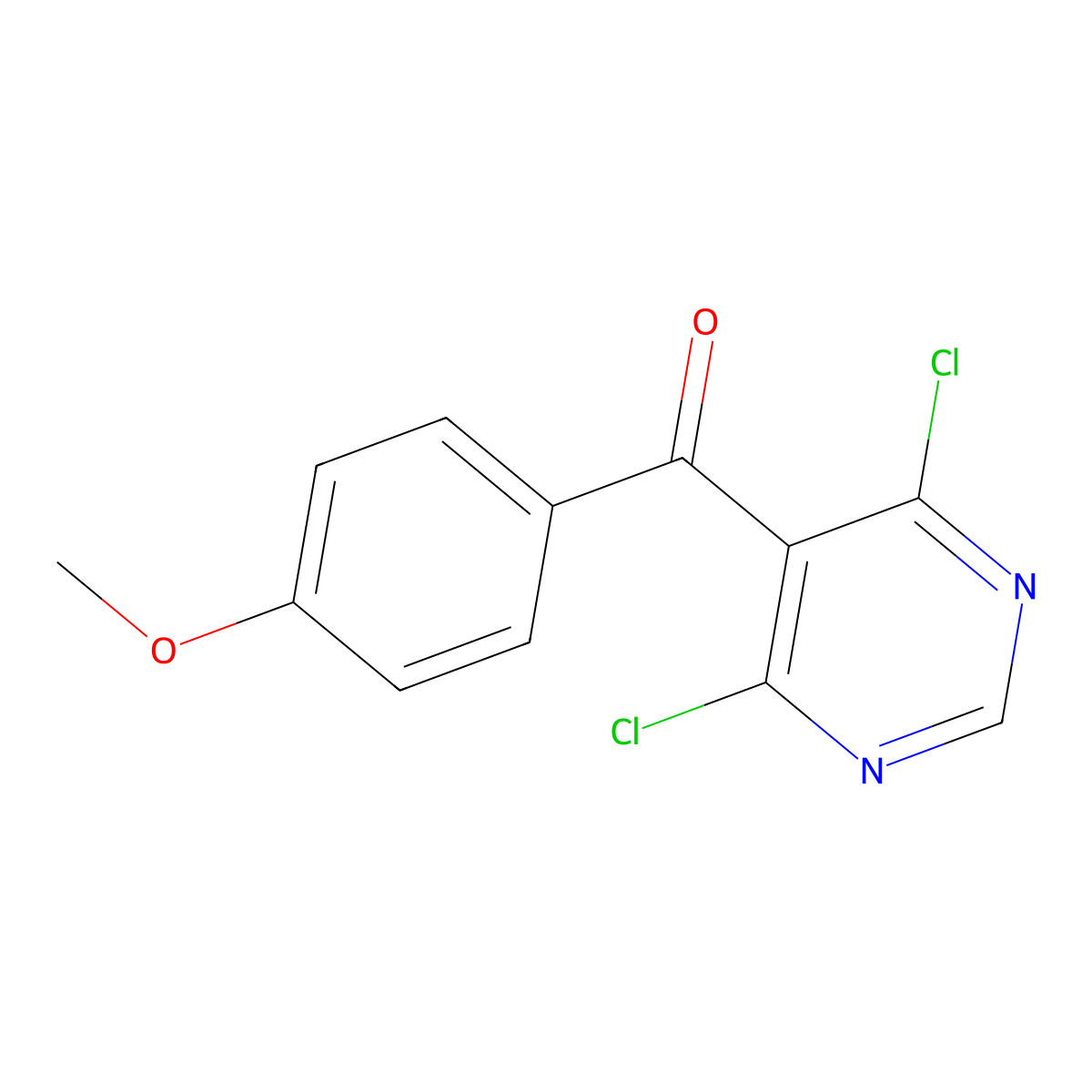 (4,6-Dichloropyrimidin-5-yl)(4-methoxyphenyl)methanone molecular structure, CAS 1245646-55-2
