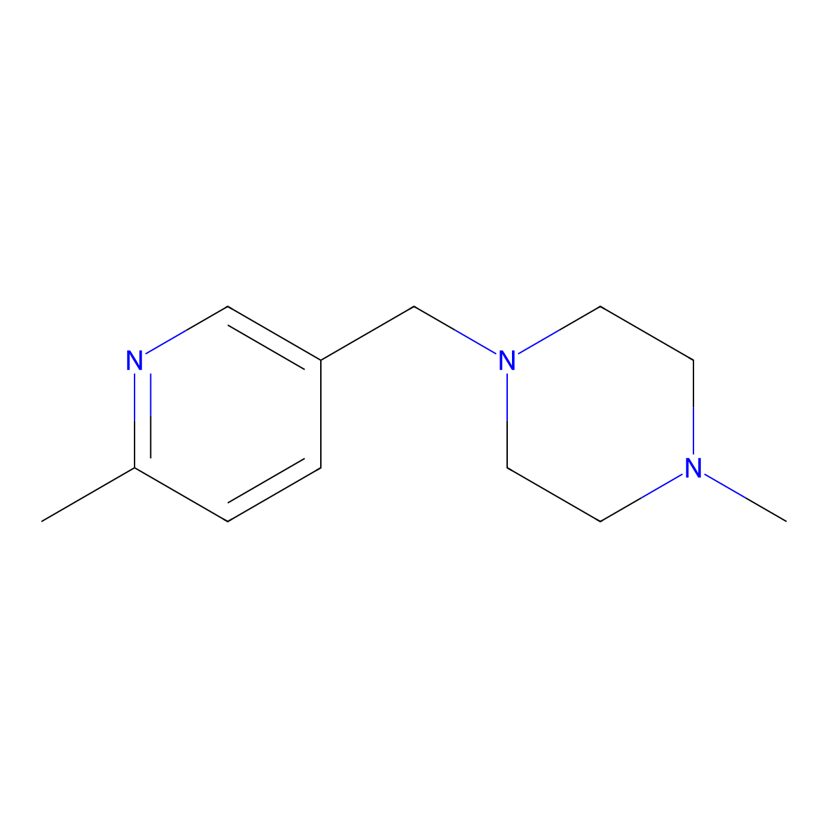 1-Methyl-4-[(6-methyl-3-pyridinyl)methyl]piperazine molecular structure, CAS 1245646-56-3