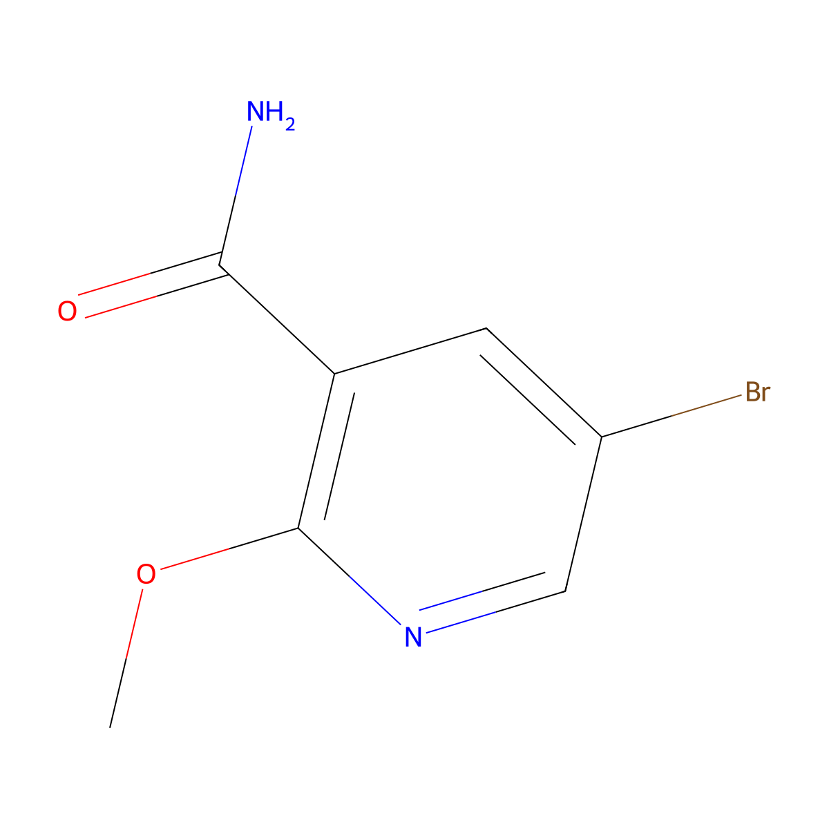 5-Bromo-2-methoxynicotinamide molecular structure, CAS 1245646-66-5
