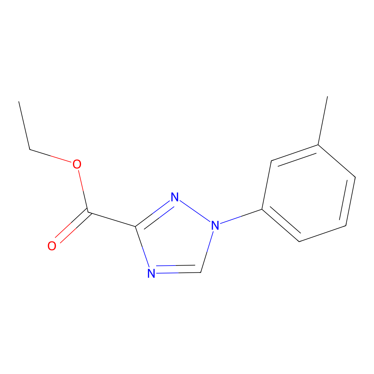 Ethyl 1-(m-tolyl)-1H-1,2,4-triazole-3-carboxylate molecular structure, CAS 1245646-70-1