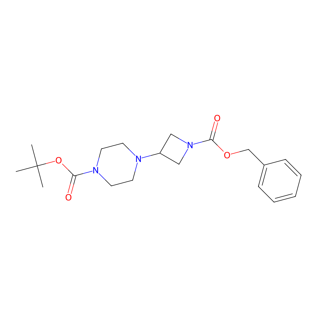 tert-Butyl 4-(1-((benzyloxy)carbonyl)azetidin-3-yl)piperazine-1-carboxylate molecular structure, CAS 1245646-73-4