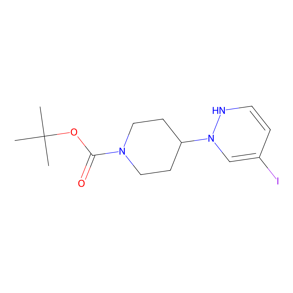 tert-butyl 4-(5-iodopyridazin-1(2H)-yl)piperidine-1-carboxylate molecular structure, CAS 1245646-75-6