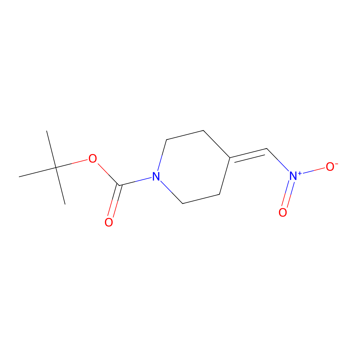 tert-Butyl 4-(nitromethylene)piperidine-1-carboxylate molecular structure, CAS 1245646-76-7