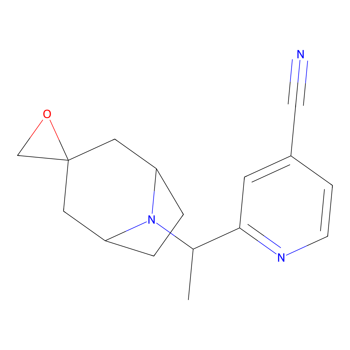2-(1-(8-Azaspiro[bicyclo[3.2.1]octane-3,2'-oxiran]-8-yl)ethyl)isonicotinonitrile molecular structure, CAS 1245647-05-5
