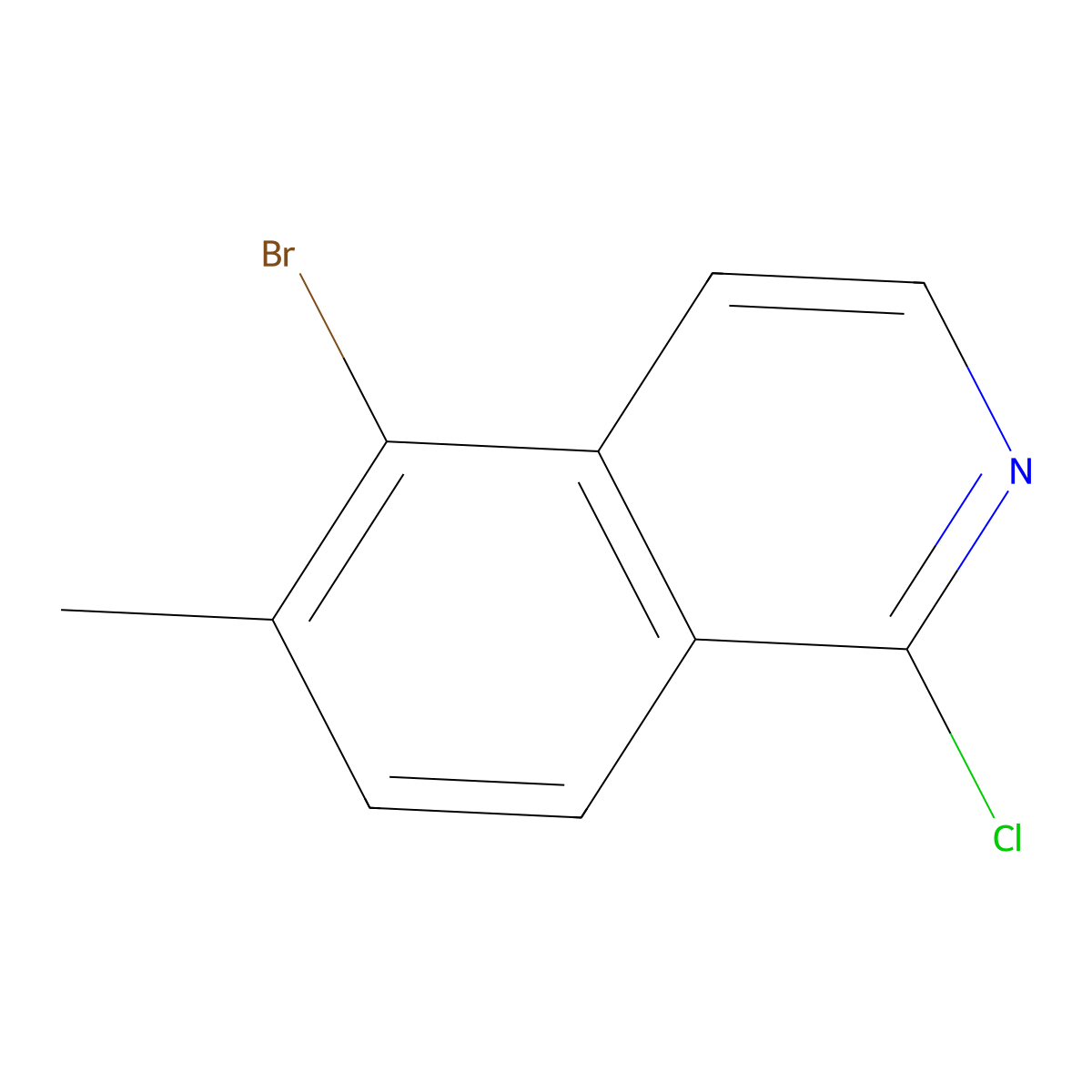 5-Bromo-1-chloro-6-methylisoquinoline molecular structure, CAS 1245647-25-9