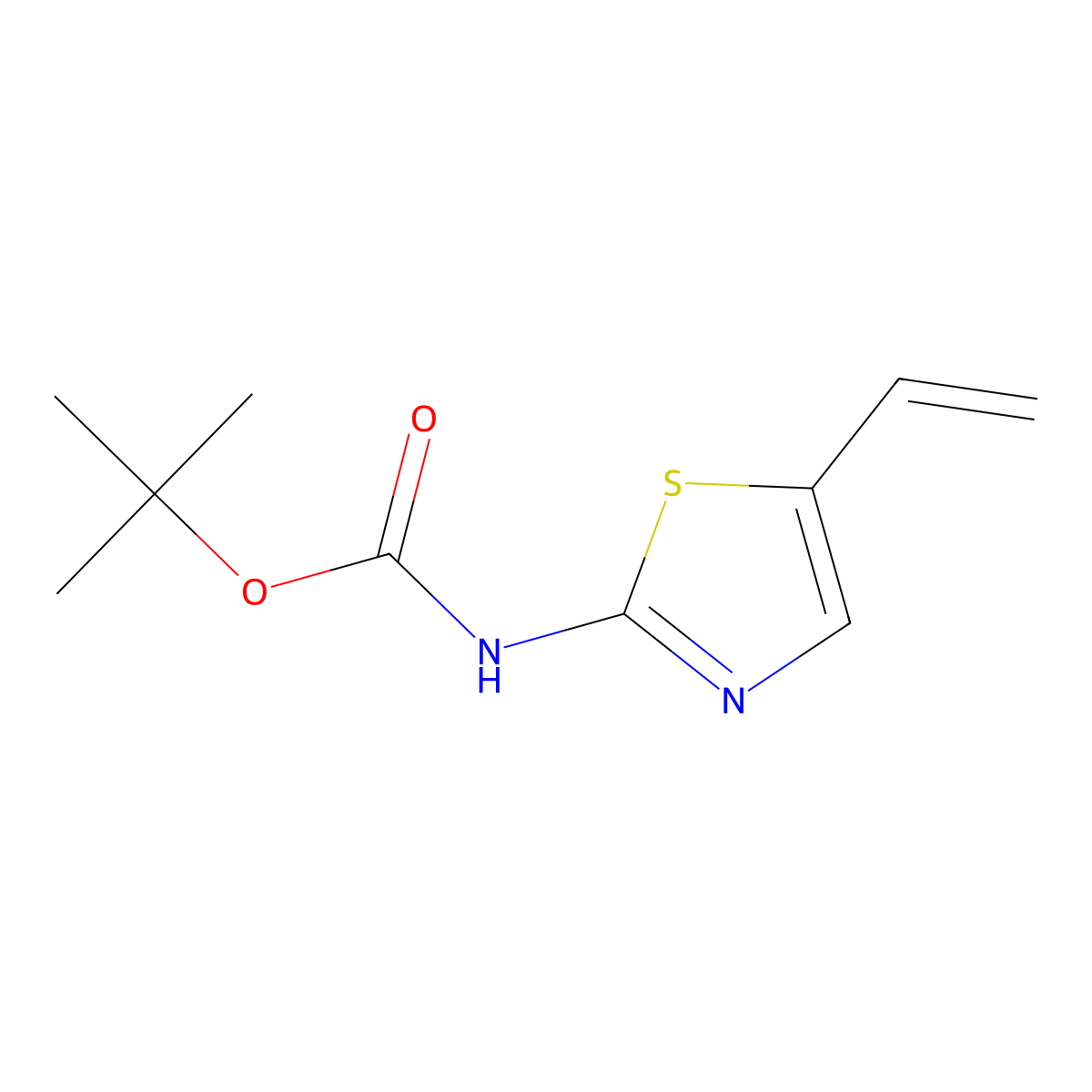 tert-Butyl (5-vinylthiazol-2-yl)carbamate molecular structure, CAS 1245647-27-1