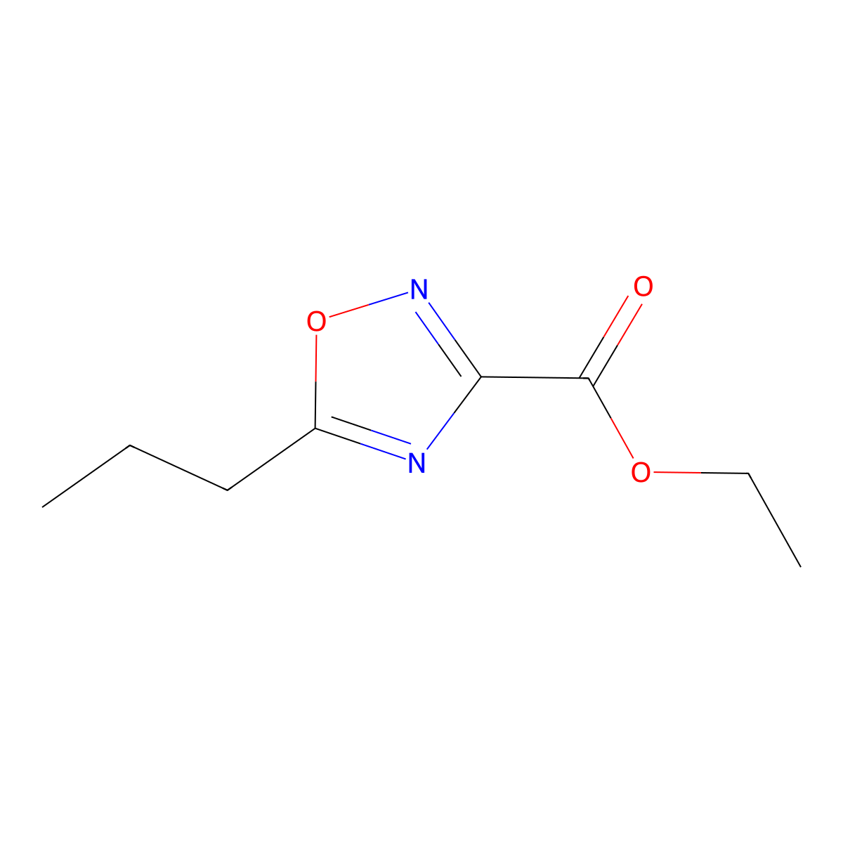 Ethyl 5-propyl-1,2,4-oxadiazole-3-carboxylate molecular structure, CAS 1245647-37-3