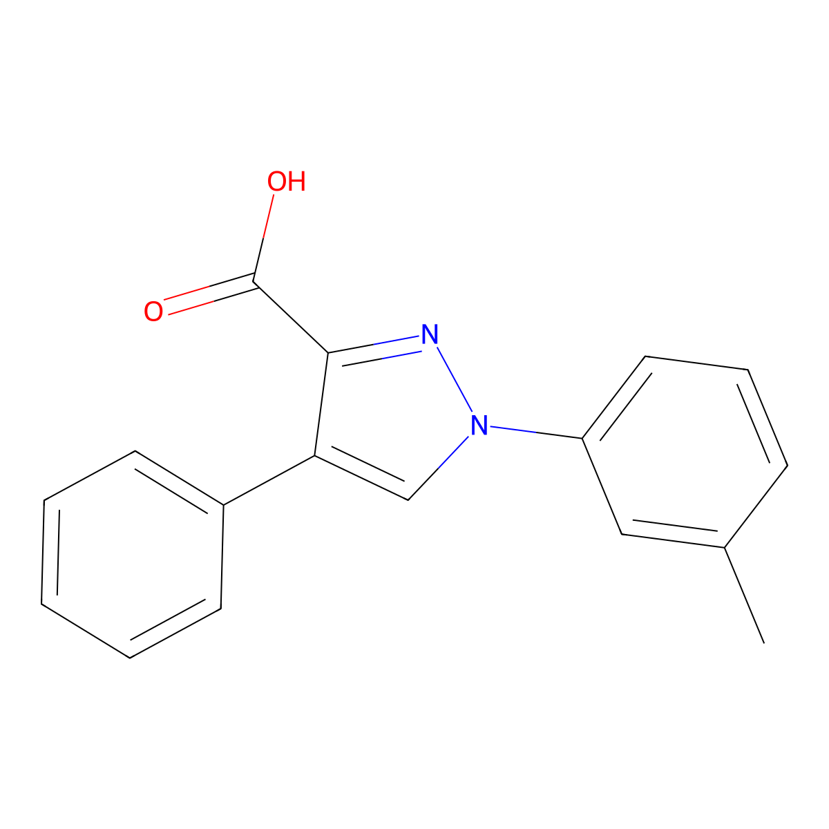 4-Phenyl-1-(m-tolyl)-1H-pyrazole-3-carboxylic acid molecular structure, CAS 1245647-55-5