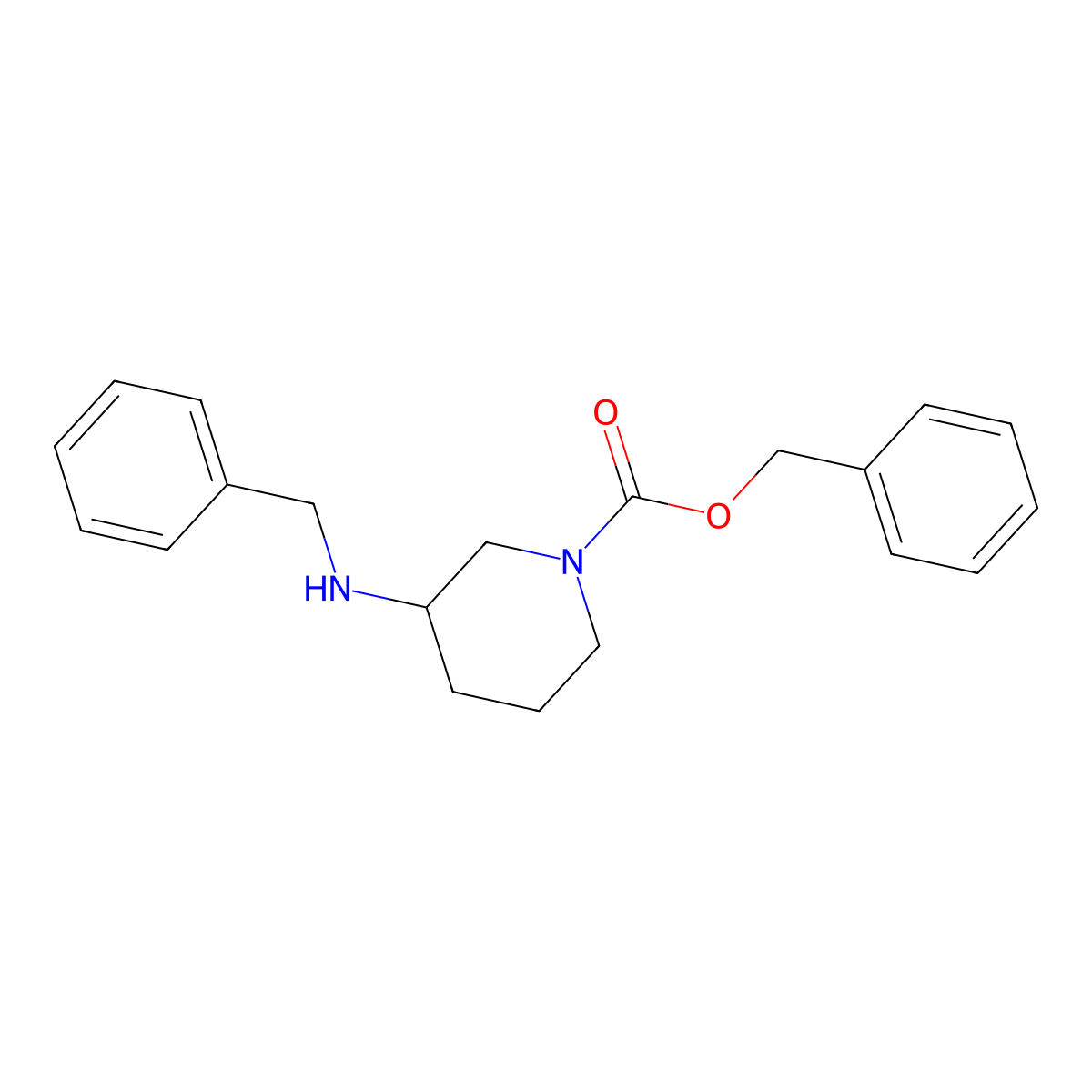 benzyl (3S)-3-(benzylamino)piperidine-1-carboxylate molecular structure, CAS 1245647-57-7