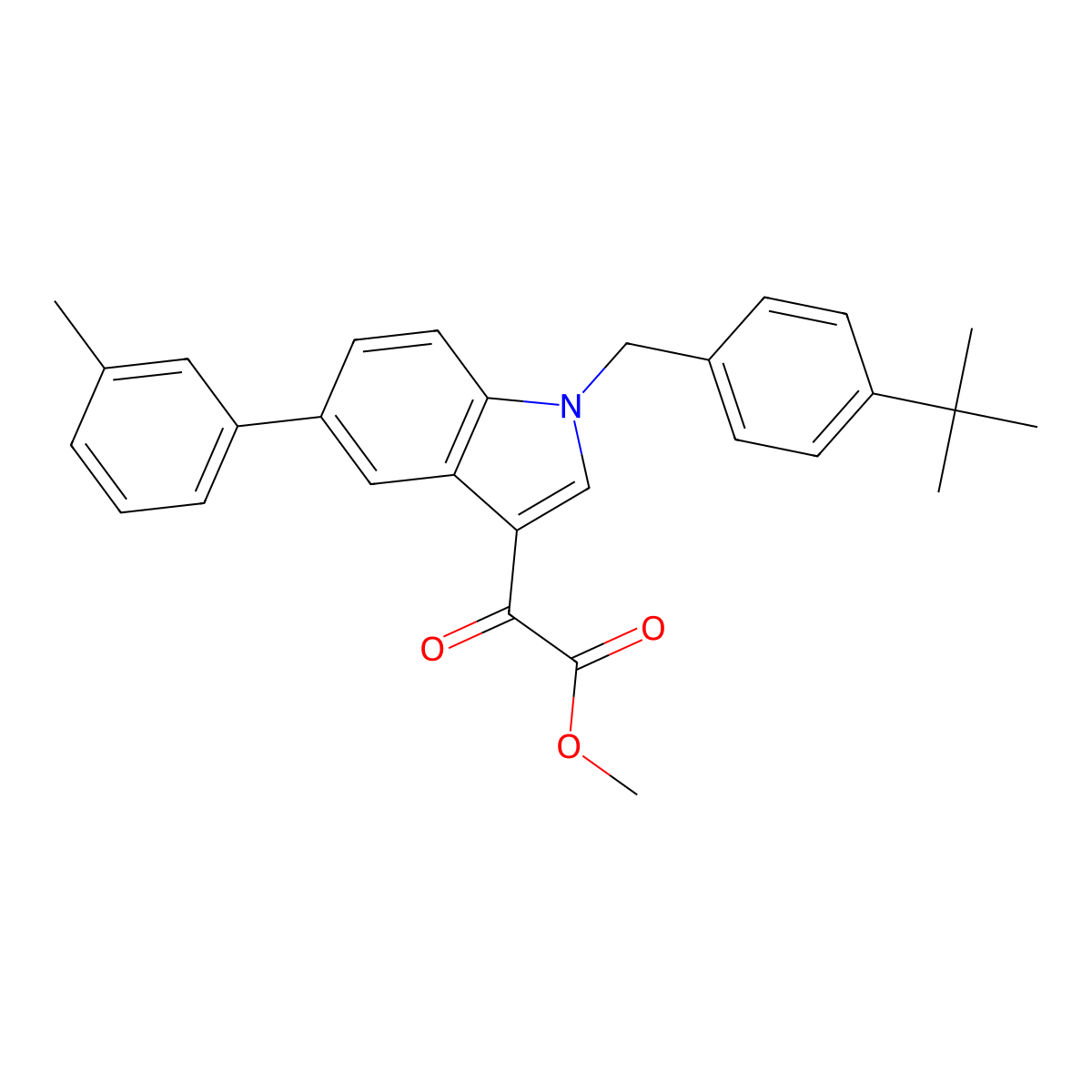 Methyl 2-(1-(4-(tert-butyl)benzyl)-5-(m-tolyl)-1H-indol-3-yl)-2-oxoacetate molecular structure, CAS 1245647-71-5