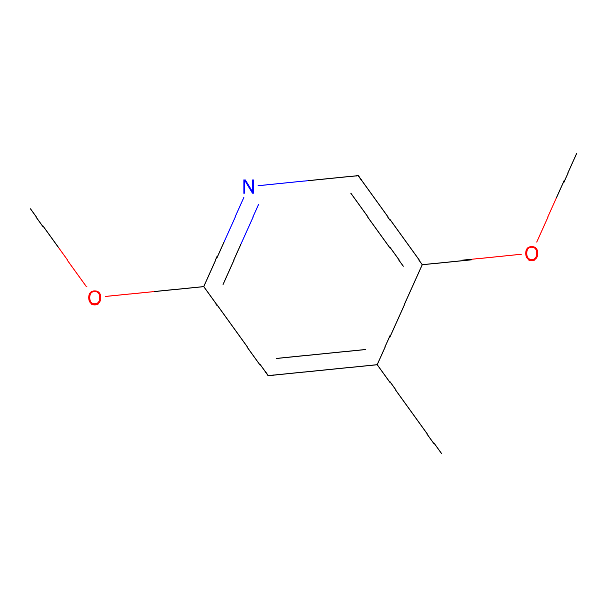 2,5-Dimethoxy-4-methylpyridine molecular structure, CAS 1245647-78-2