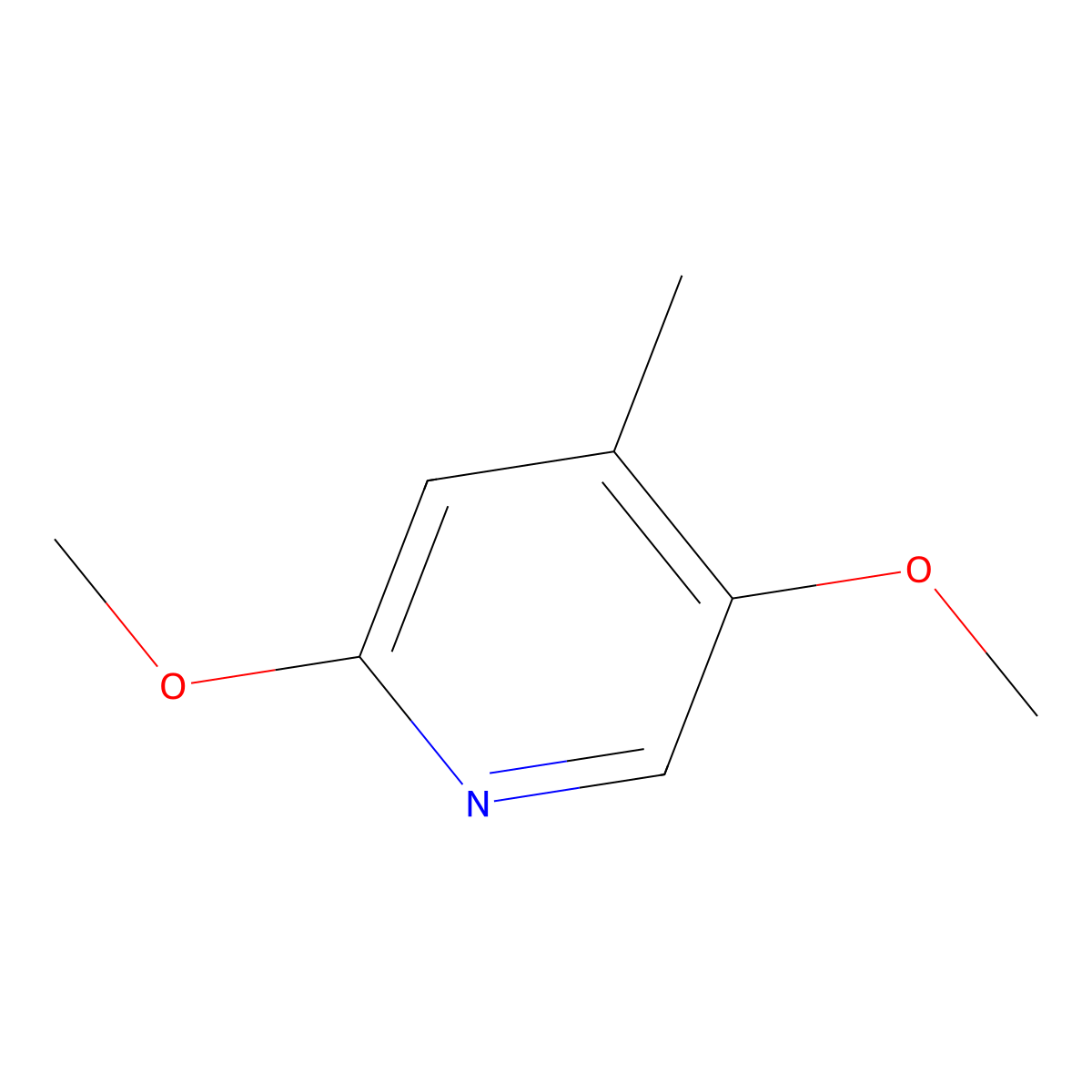 2,5-Dimethoxy-4-methylpyridine molecular structure, CAS 1245647-78-2