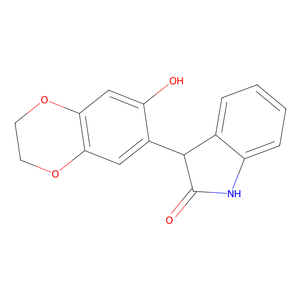 3-(7-Hydroxy-2,3-dihydrobenzo[b][1,4]dioxin-6-yl)indolin-2-one molecular structure, CAS 1245647-80-6