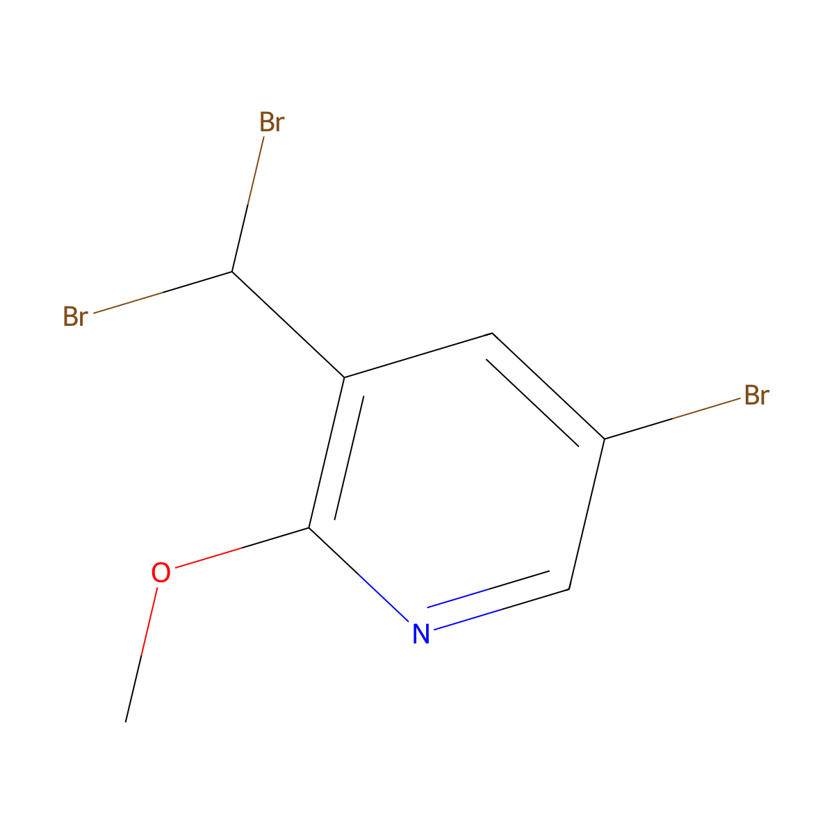 5-Bromo-3-(dibromomethyl)-2-methoxypyridine molecular structure, CAS 1245647-85-1