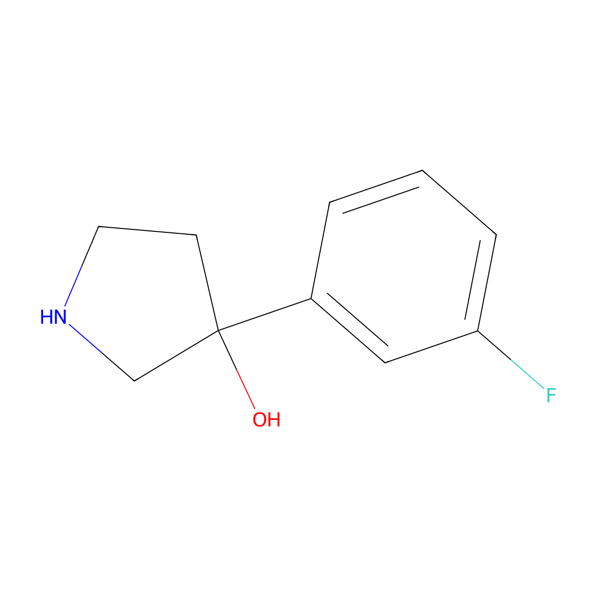 3-(3-Fluorophenyl)pyrrolidin-3-ol molecular structure, CAS 1245648-01-4