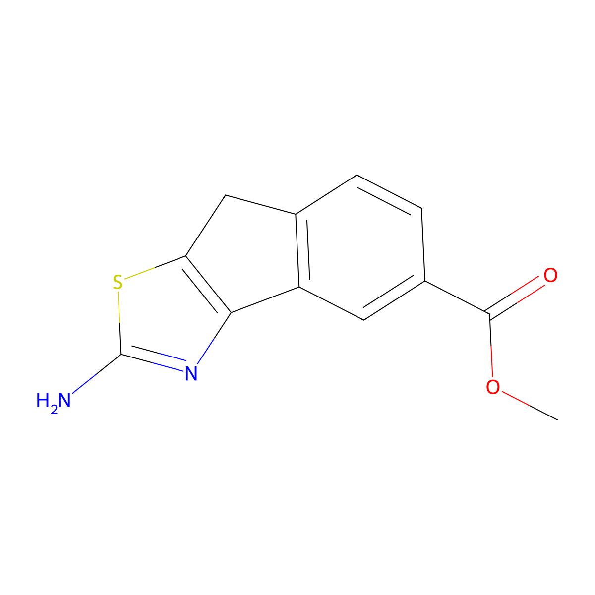 Methyl 2-amino-8H-indeno[1,2-d]thiazole-5-carboxylate molecular structure, CAS 1245648-02-5
