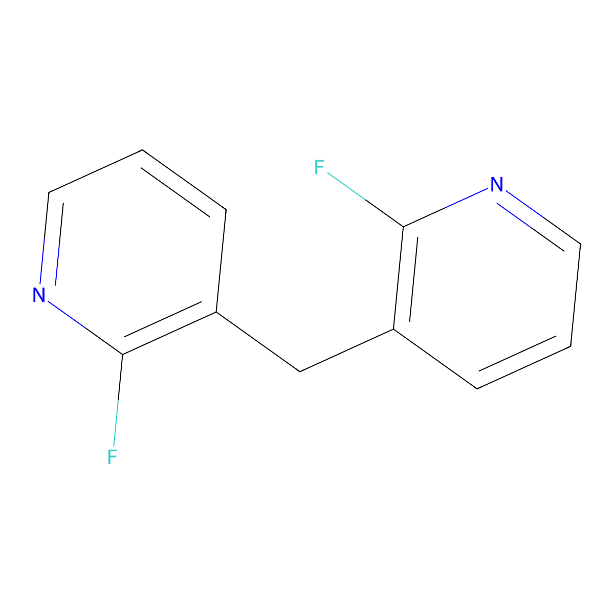 Bis(2-fluoropyridin-3-yl)methane molecular structure, CAS 1245648-06-9